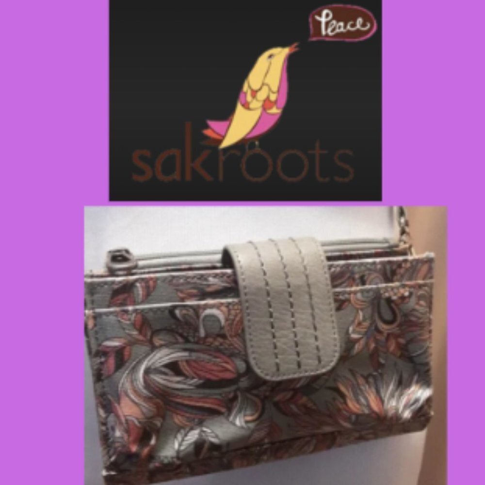 Sakroots Olympic Smartphone Crossbody/Wristlet/Wallet 3 in One Grey